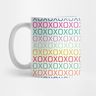 Colorful Hugs and Kisses Pattern Mug